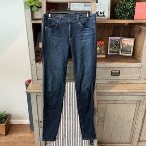 AG Adriano Goldschmied Dark Wash Cropped Skinny Jeans